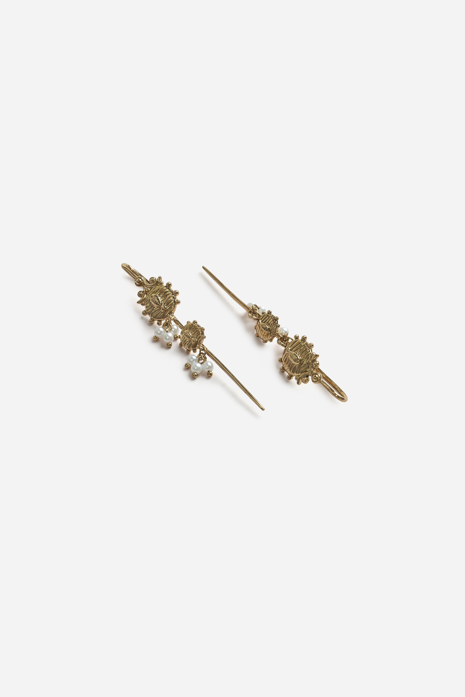 Noori Golden Cuff Earrings, , image 2